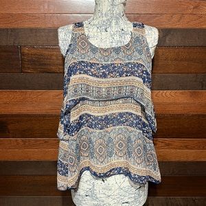 No Brand Tag Scoop Neck Boho Tank Top